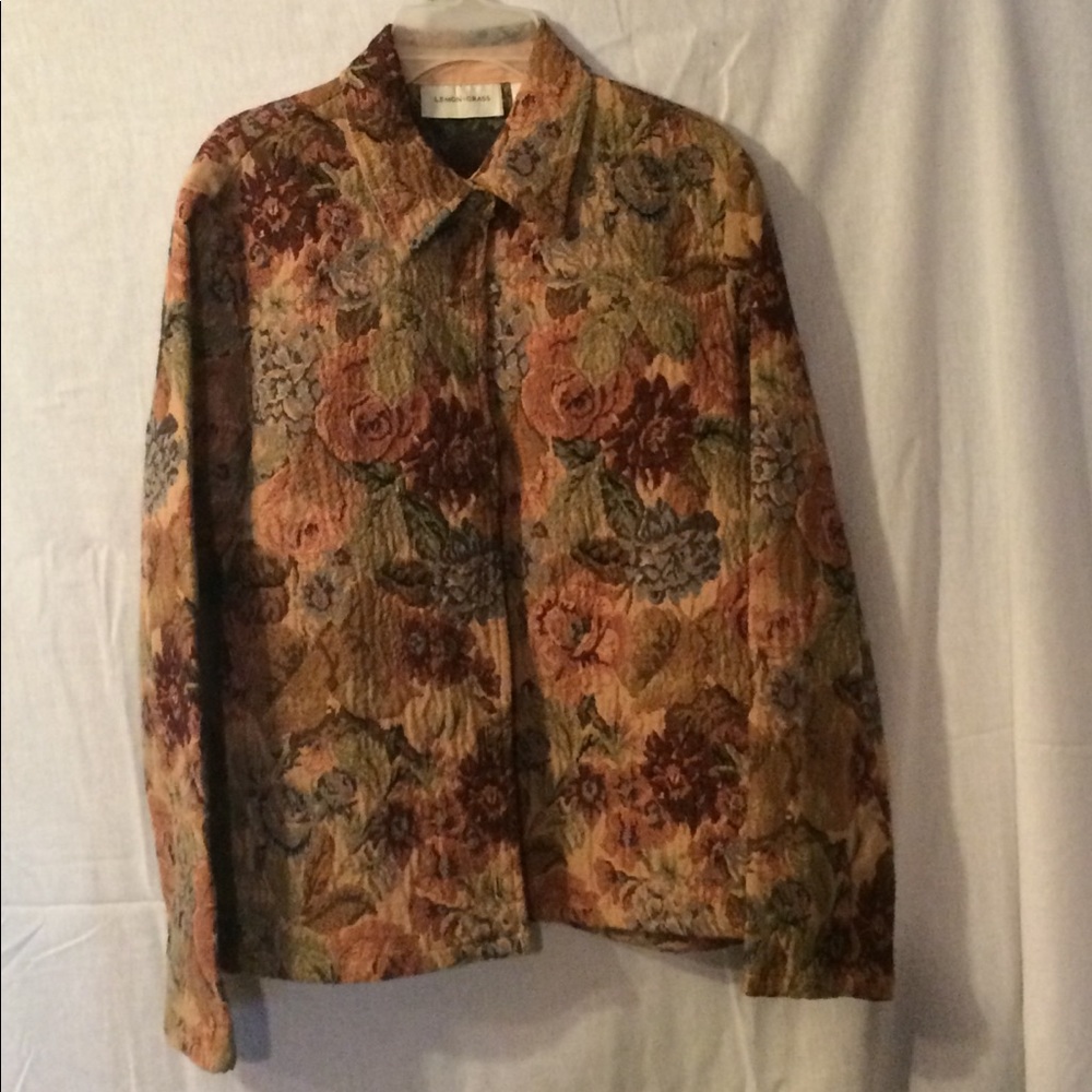 Lemon Grass jacket/blazer. Multi color scheme.