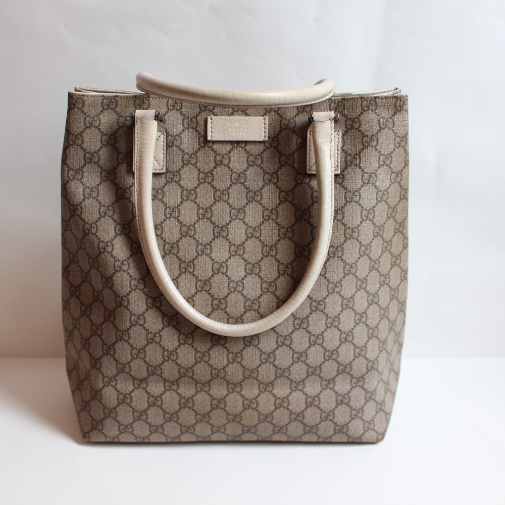 Gucci Coated Canvas and Leather Tote