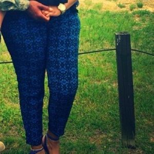 Blue and black slim for ankle pants