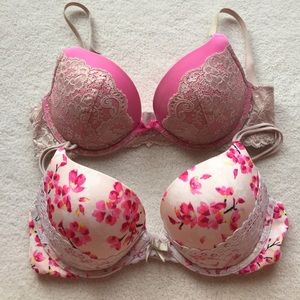 Two Victoria's Secret Push Up Bras (34C)