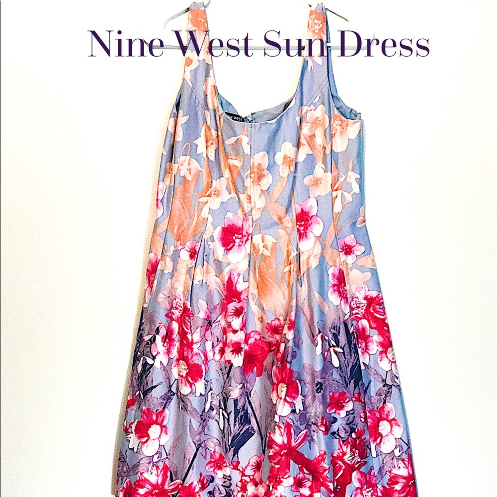 Nine West Floral Knee length Sundress size 8