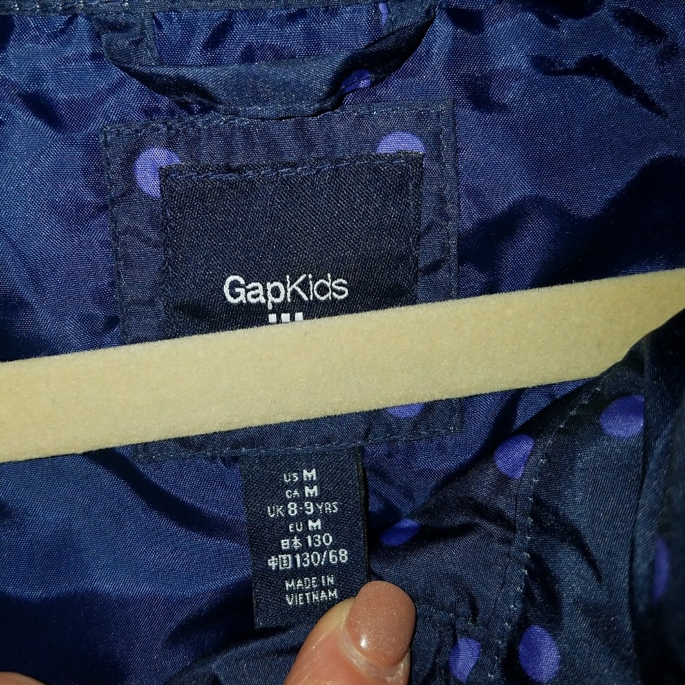 SOLD Girls Gap Lined Hooded Jacket / Coat Medium - Picture 3 of 3