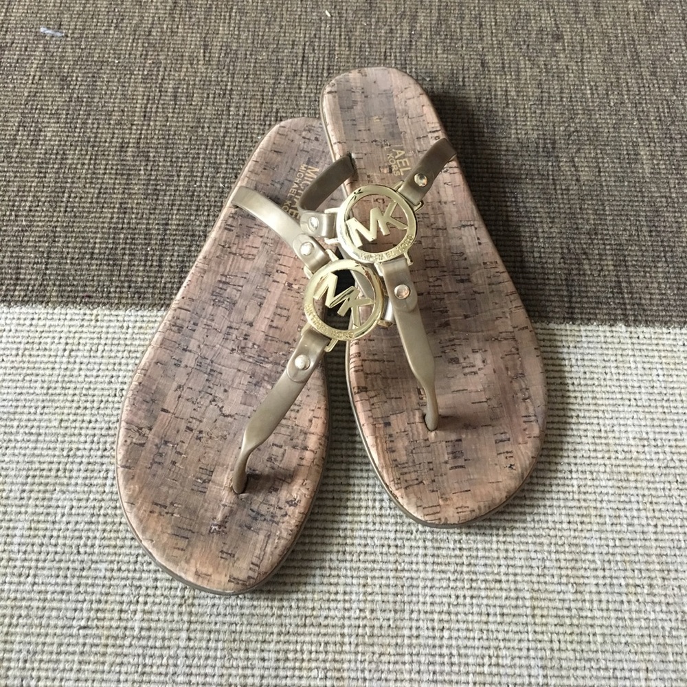 Cork bottom MK slip on sandals