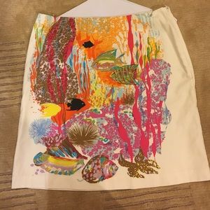 Trina Turk Fish Skirt. Super Cute Colorful Size 6