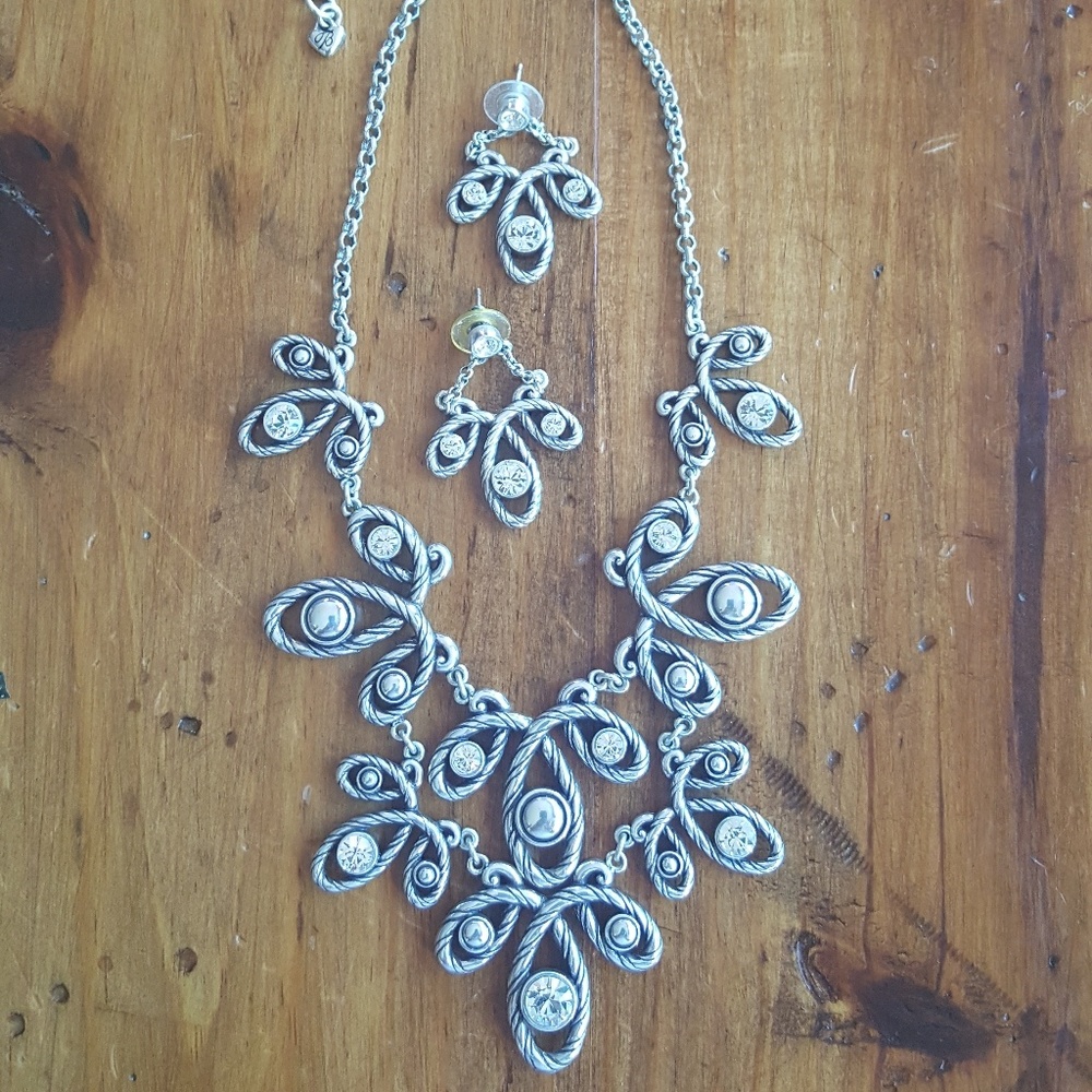 Mckinney bib necklace and earrings.