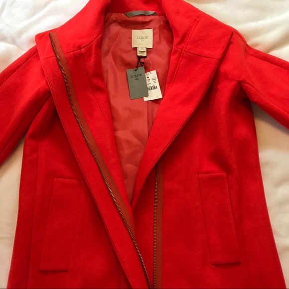 NWT J. Crew Stadium Cloth Cocoon Coat Neon Flame - Picture 2 of 5