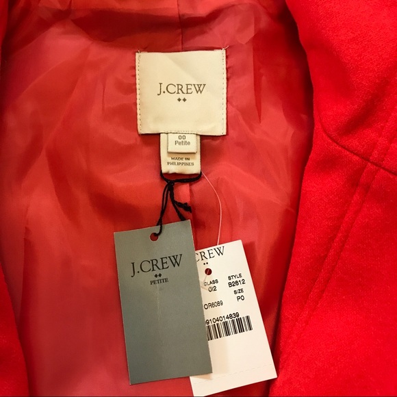 NWT J. Crew Stadium Cloth Cocoon Coat Neon Flame - Picture 3 of 5