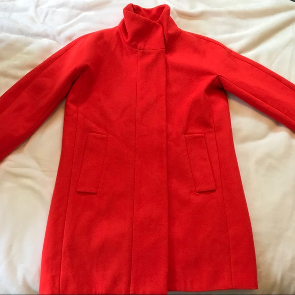 NWT J. Crew Stadium Cloth Cocoon Coat Neon Flame - Picture 4 of 5
