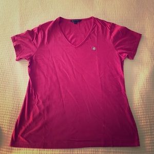 Brooks Brothers Cotton V-Neck Tee (Pink)