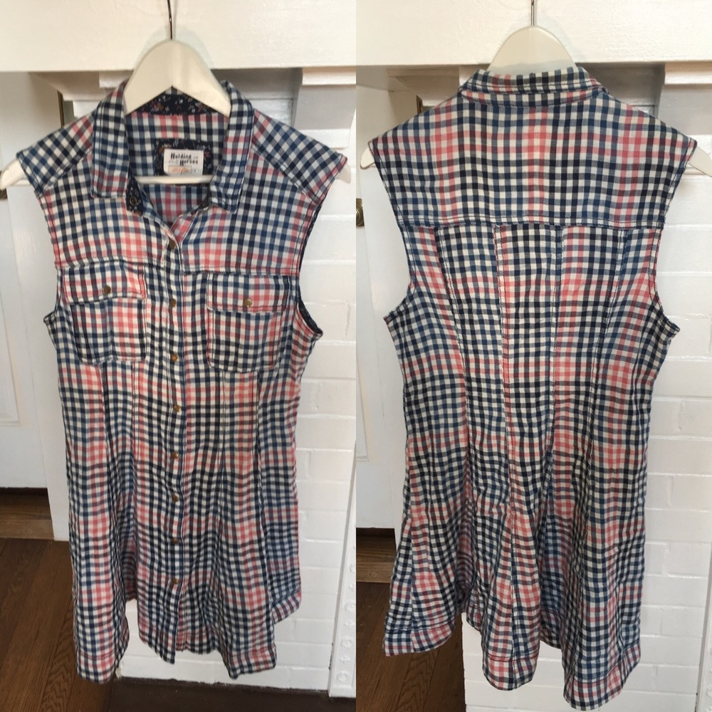 Anthropologie- RARE Holding Horses Plaid Dress