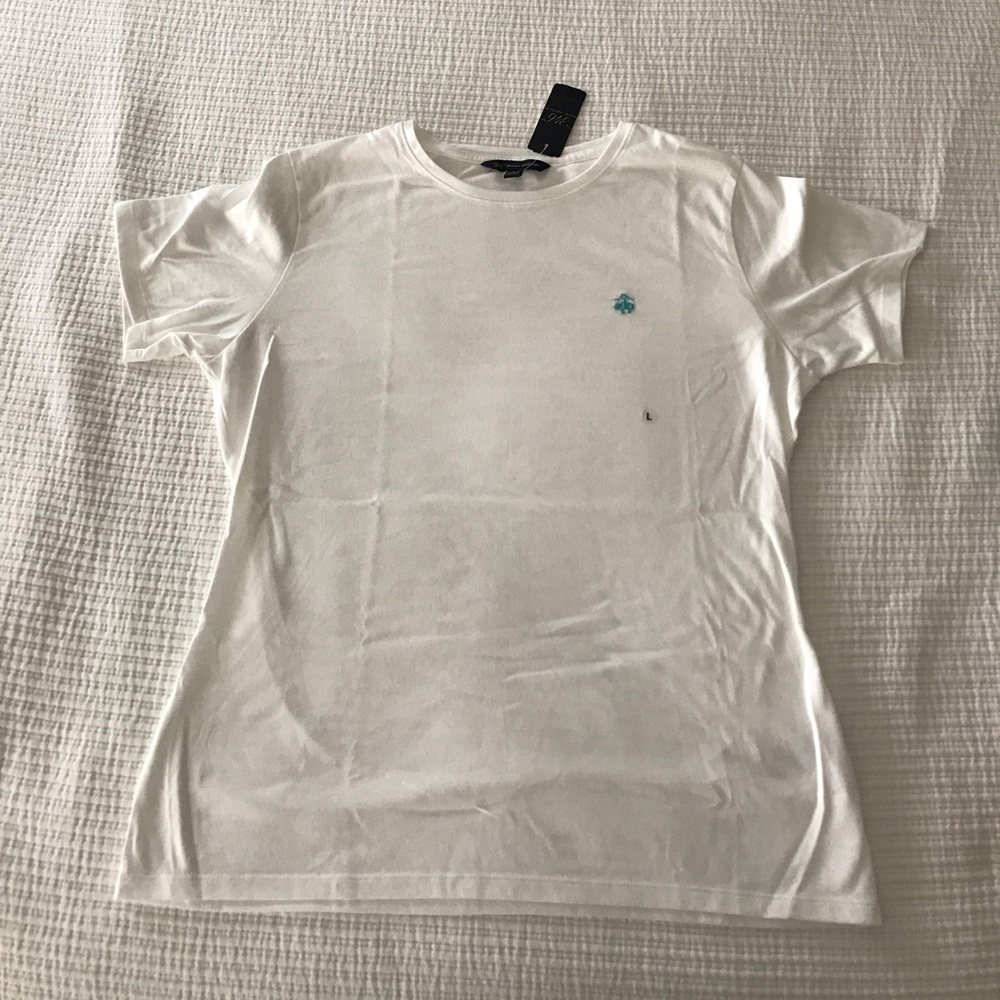 Brooks Brothers Cree Neck Tee NWT (White)