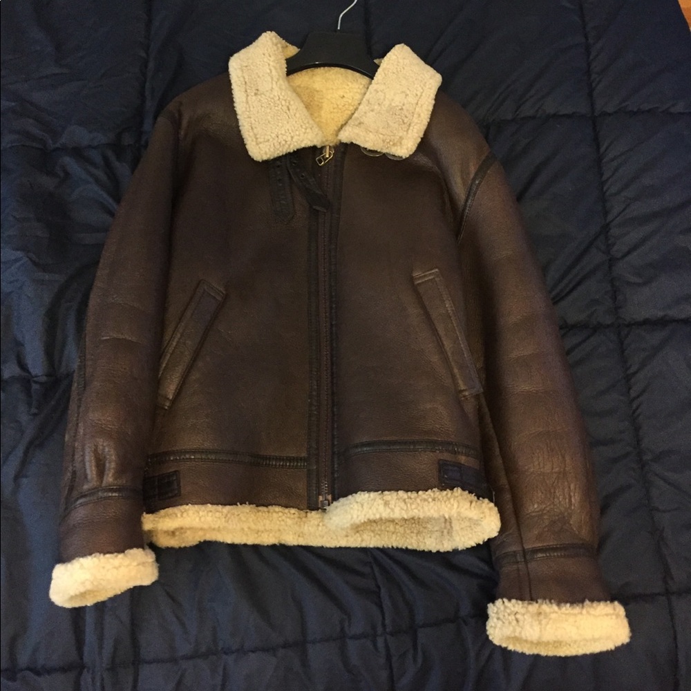 Authentic vintage shearling bomber jacket