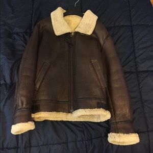 Authentic vintage shearling bomber jacket