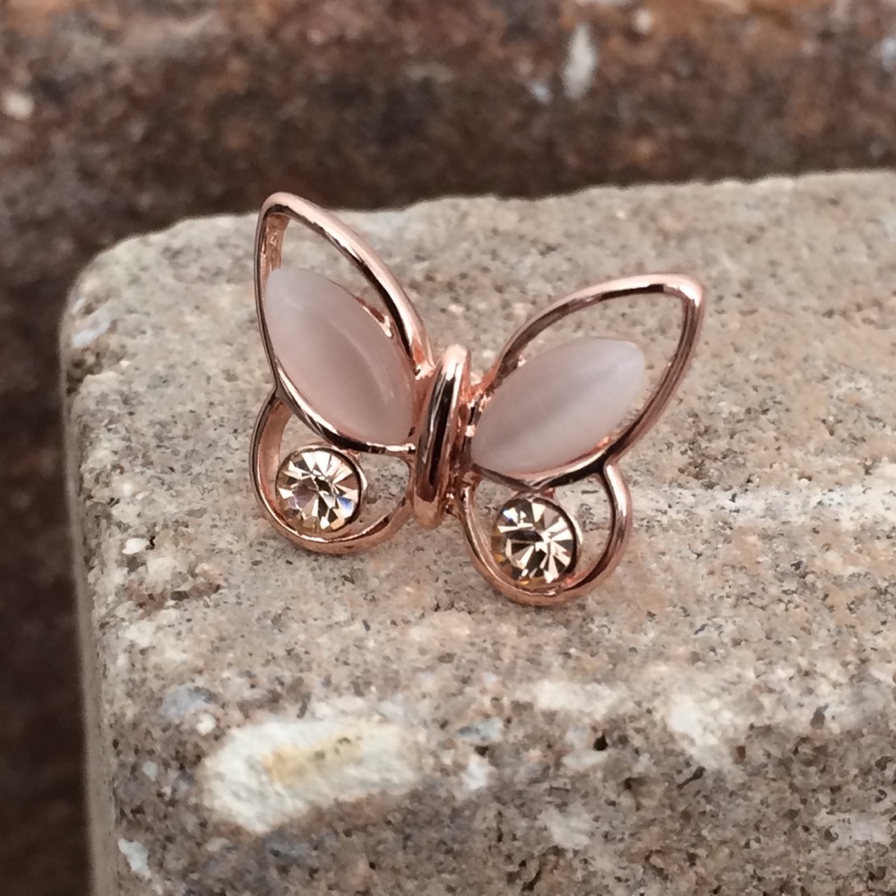 Butterfly Stud Earrings - Picture 3 of 6