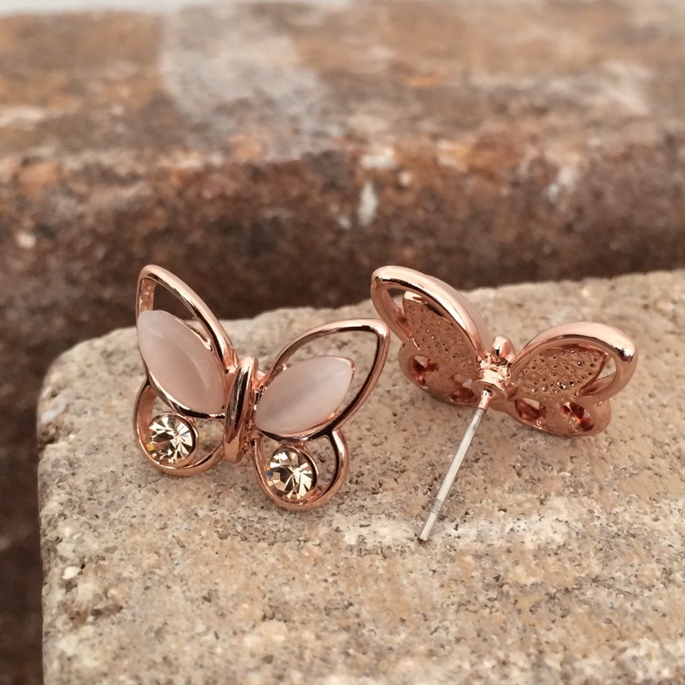 Butterfly Stud Earrings - Picture 4 of 6
