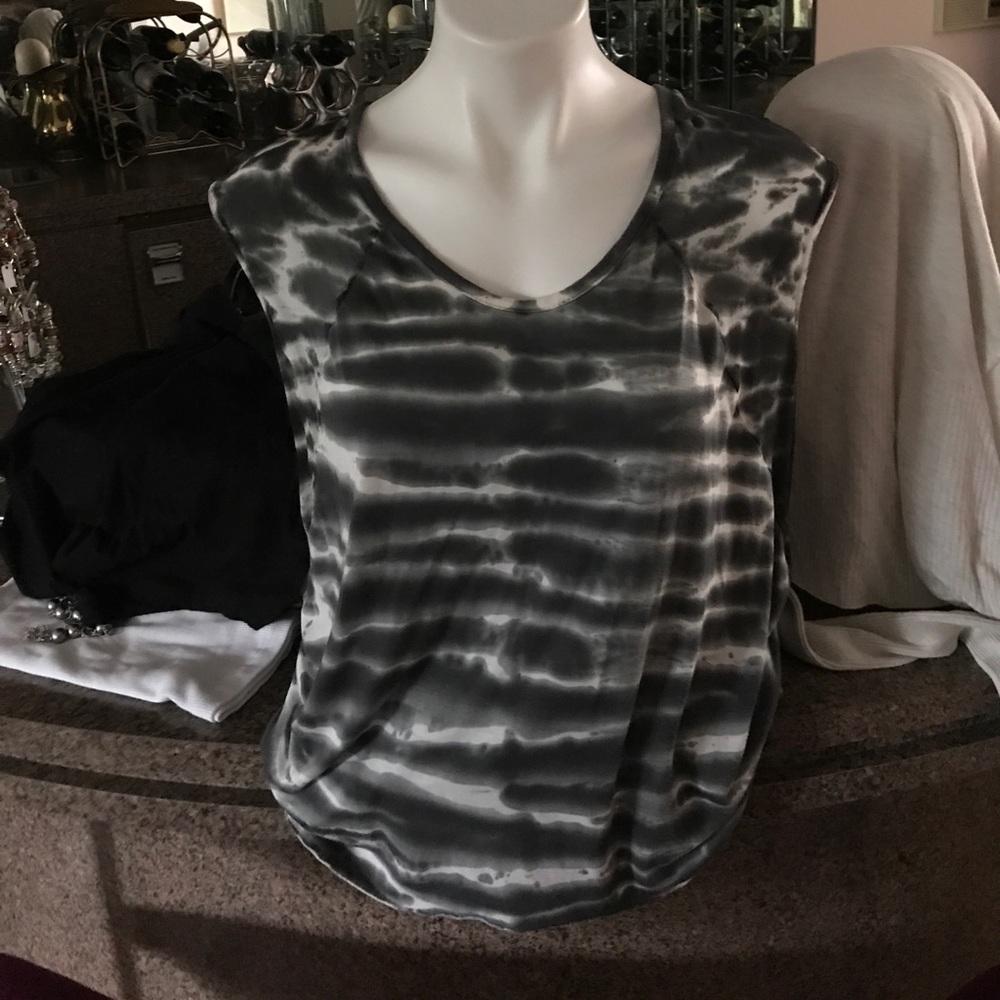 Young Fabulous and Broke tie dye gray & white top