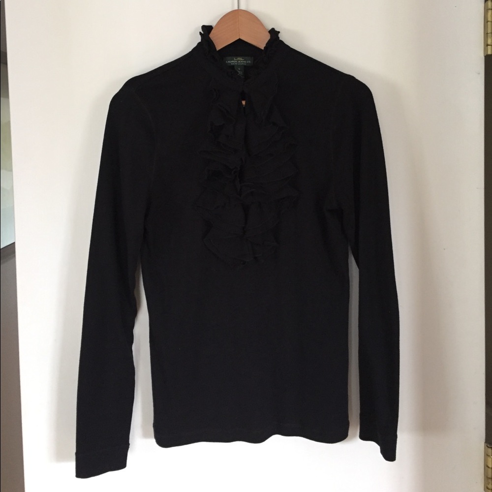 Black Ralph Lauren ruffle top