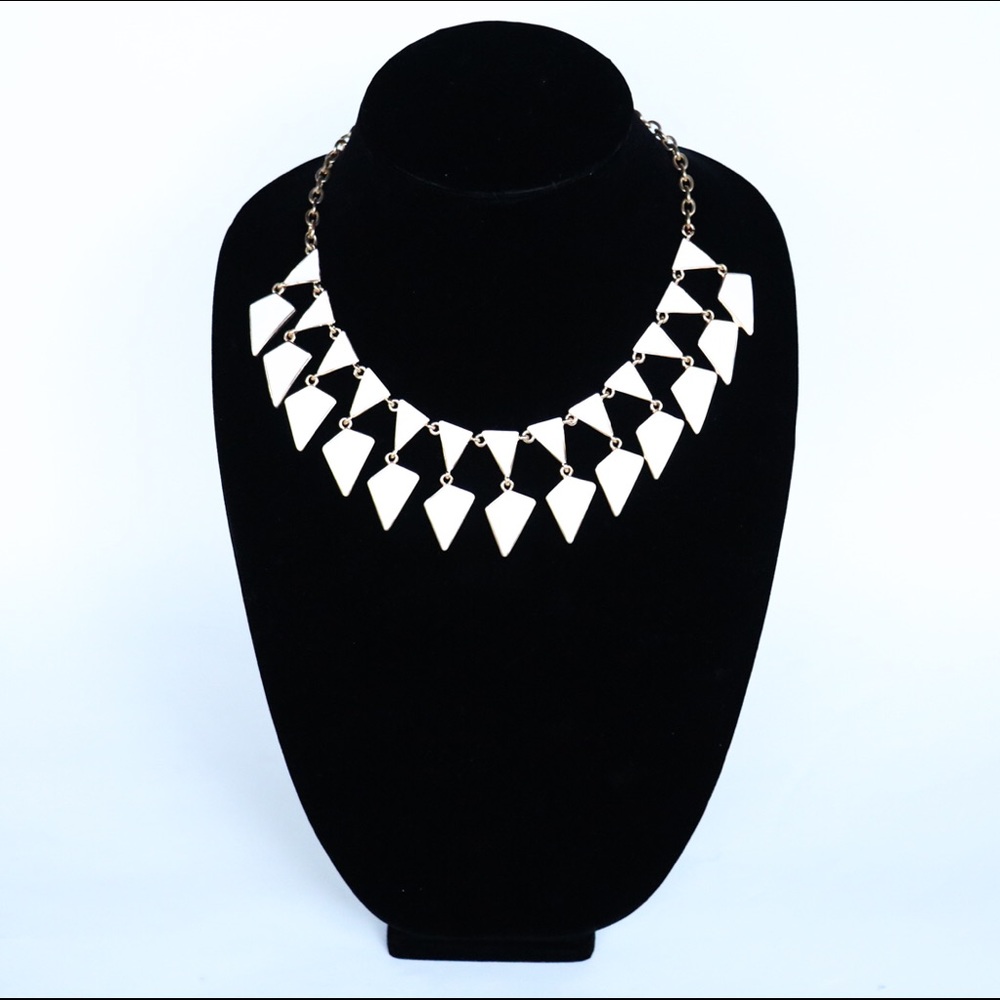 NWOT Kenneth Lane white enamel necklace