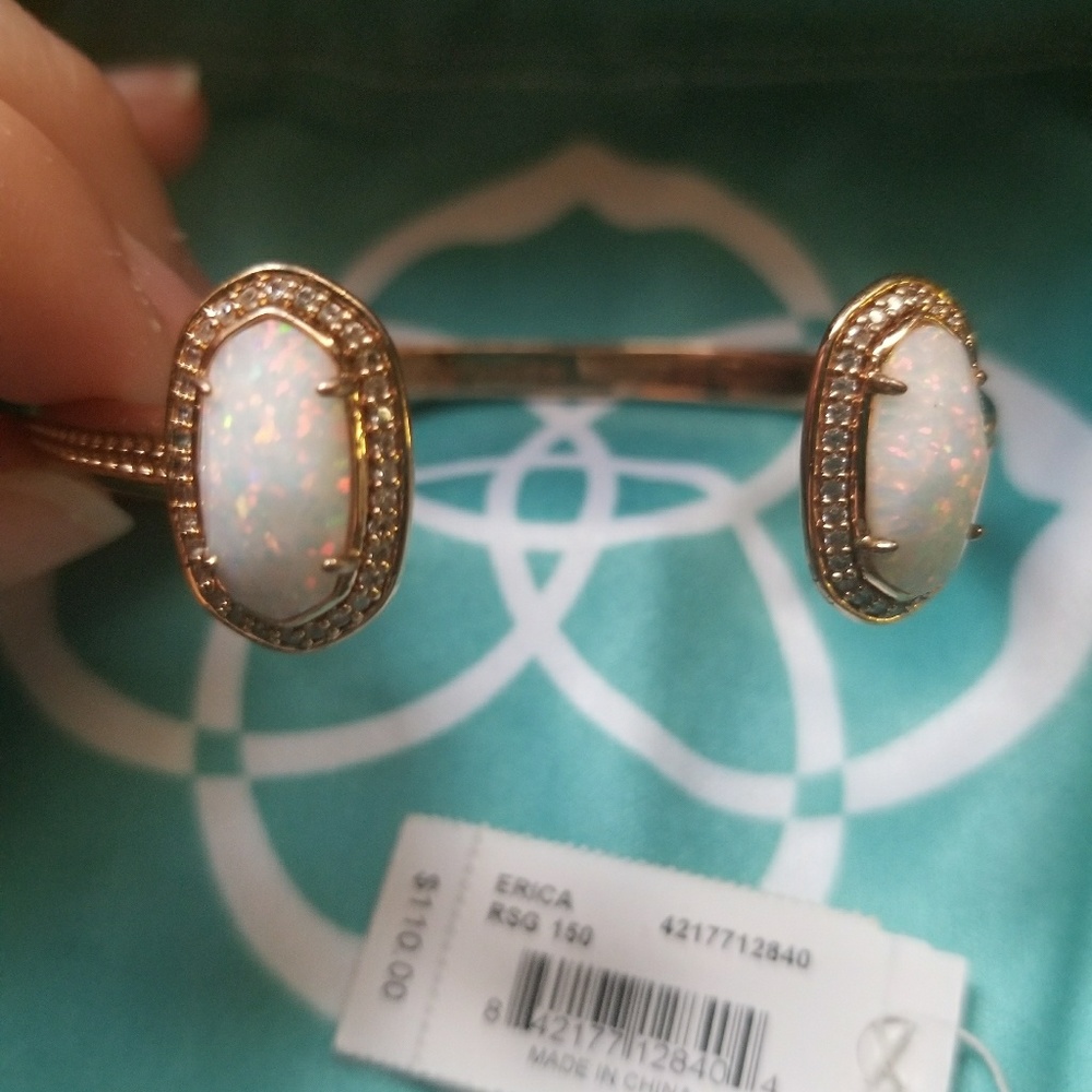 Erica cuff in rose gold kyocera opal