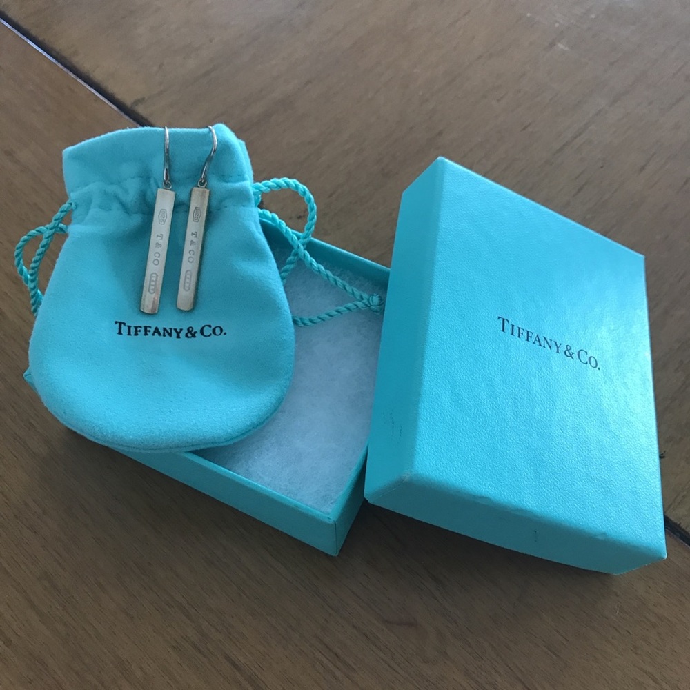 Authentic Tiffany and Co. Bar Drop 1837 Earrings