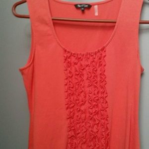 Orange tank with ruffles