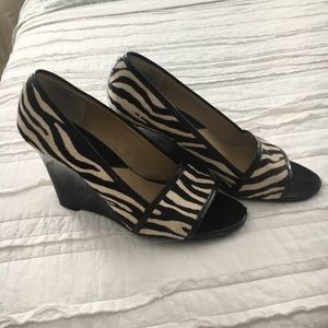 Michael Kors zebra and patent wedges