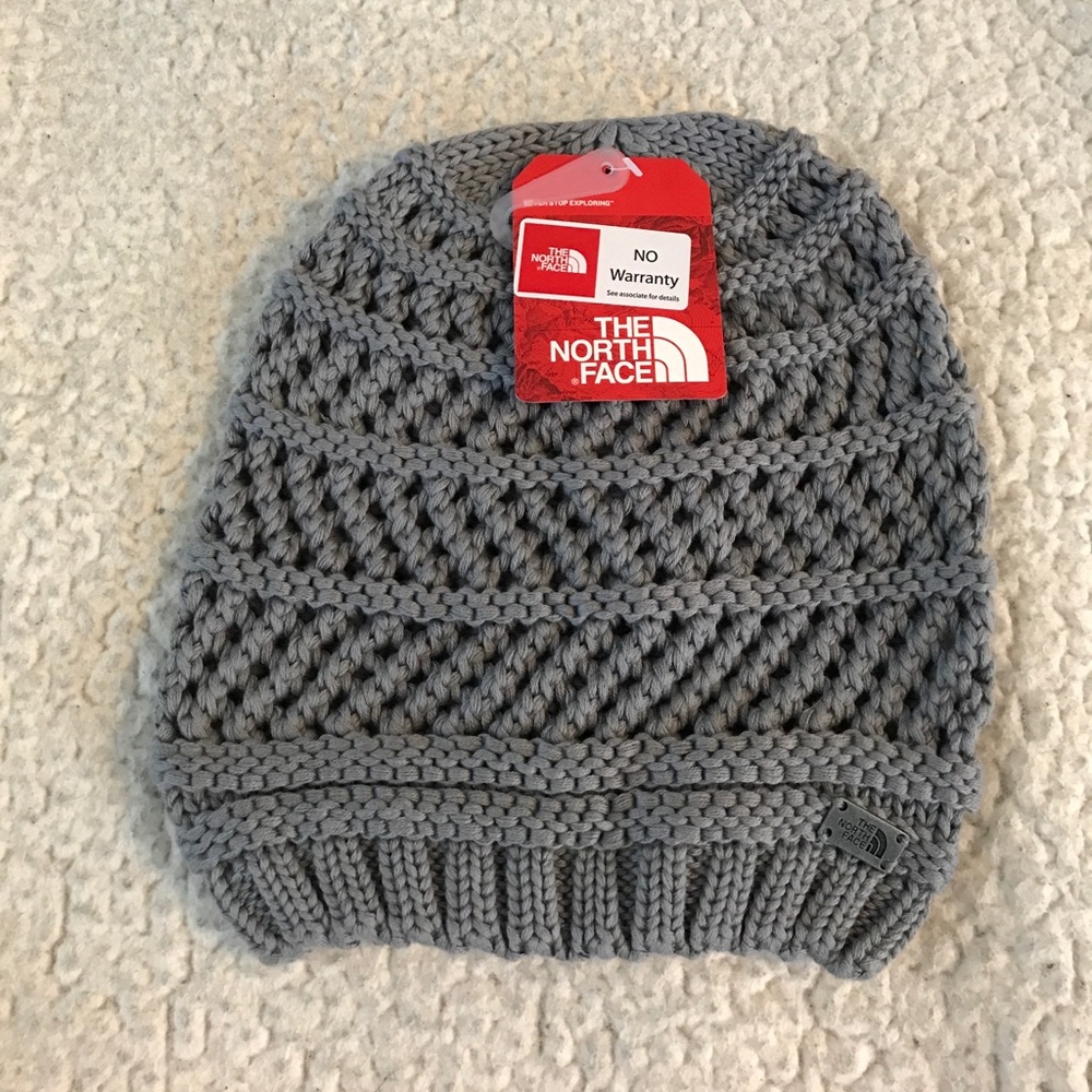 Gray North Face hat