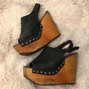 JEFFREY CAMPBELL Women's wooden wedges size 9.5
