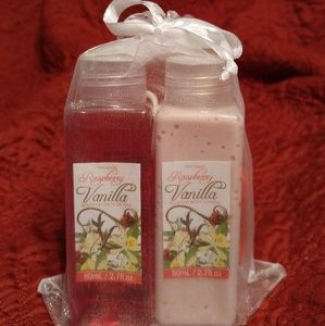 Scented body lotion & shower gel.