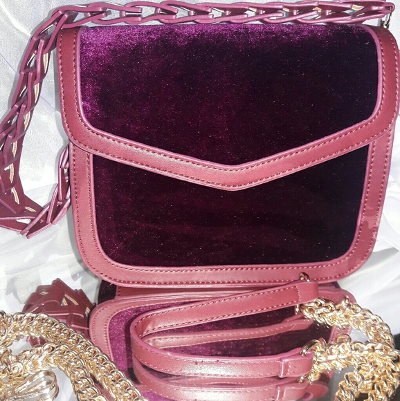 🚫Sold🚫 Velvet Structured Handbag  Two Straps - Picture 3 of 5