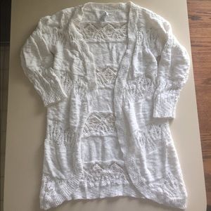 Aeropostale 3/4 length white sweater