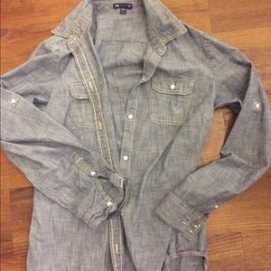 Denim button down