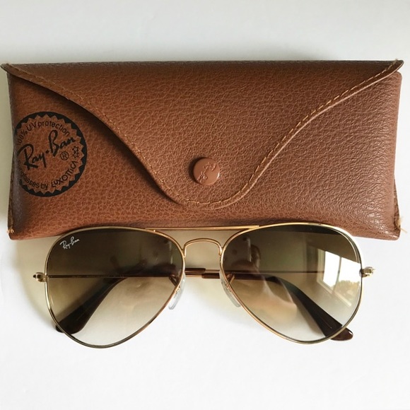 Ray-Ban sunglasses 55 aviator gold brown 3025 main image 4