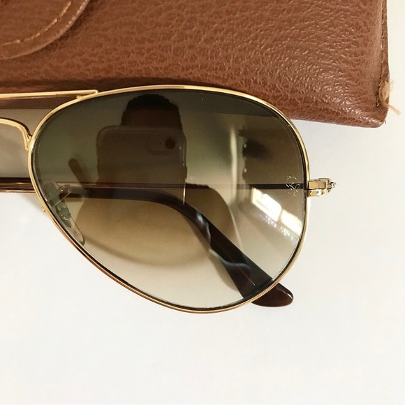 Ray-Ban sunglasses 55 aviator gold brown 3025 main image 5