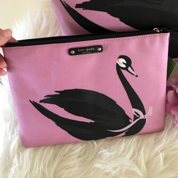 Kate Spade ♠️ swan tote and zippered pouch Nwt - Picture 2 of 5