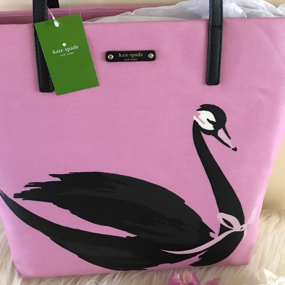 Kate Spade ♠️ swan tote and zippered pouch Nwt - Picture 4 of 5