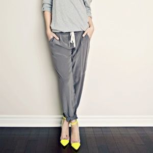 Wilfred 100% Silk Pants in Grey