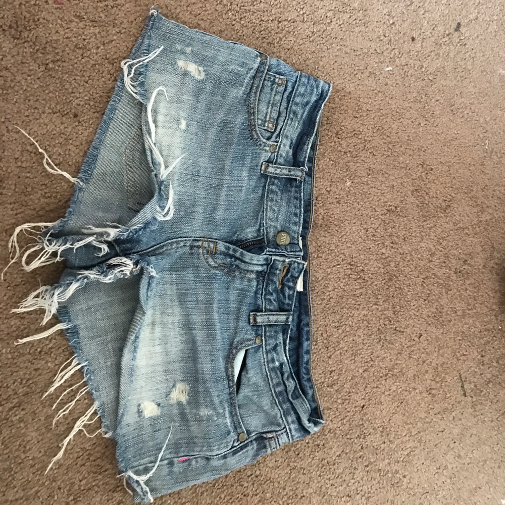 PINK daisy dukes! Very short cut offs!