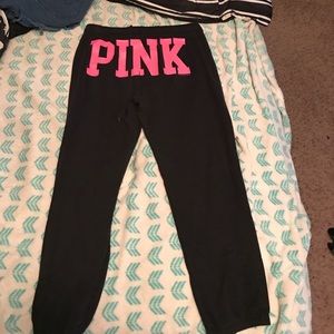 Pink cropped sweatpants
