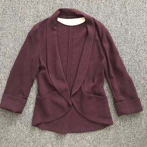 Wine colored blazer from Aritzia.