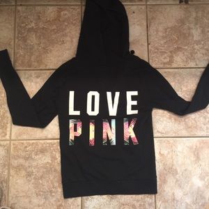 VS PINK full zip hoodie with tropical print