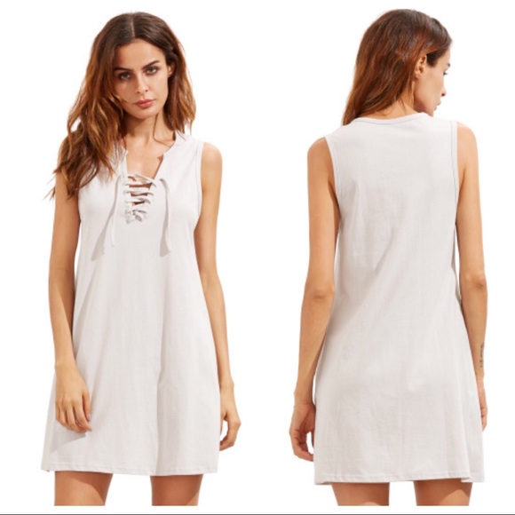 ❗️CLEARANCE Lace Up Sleeveless Dress/ Tunic Top - Picture 3 of 3