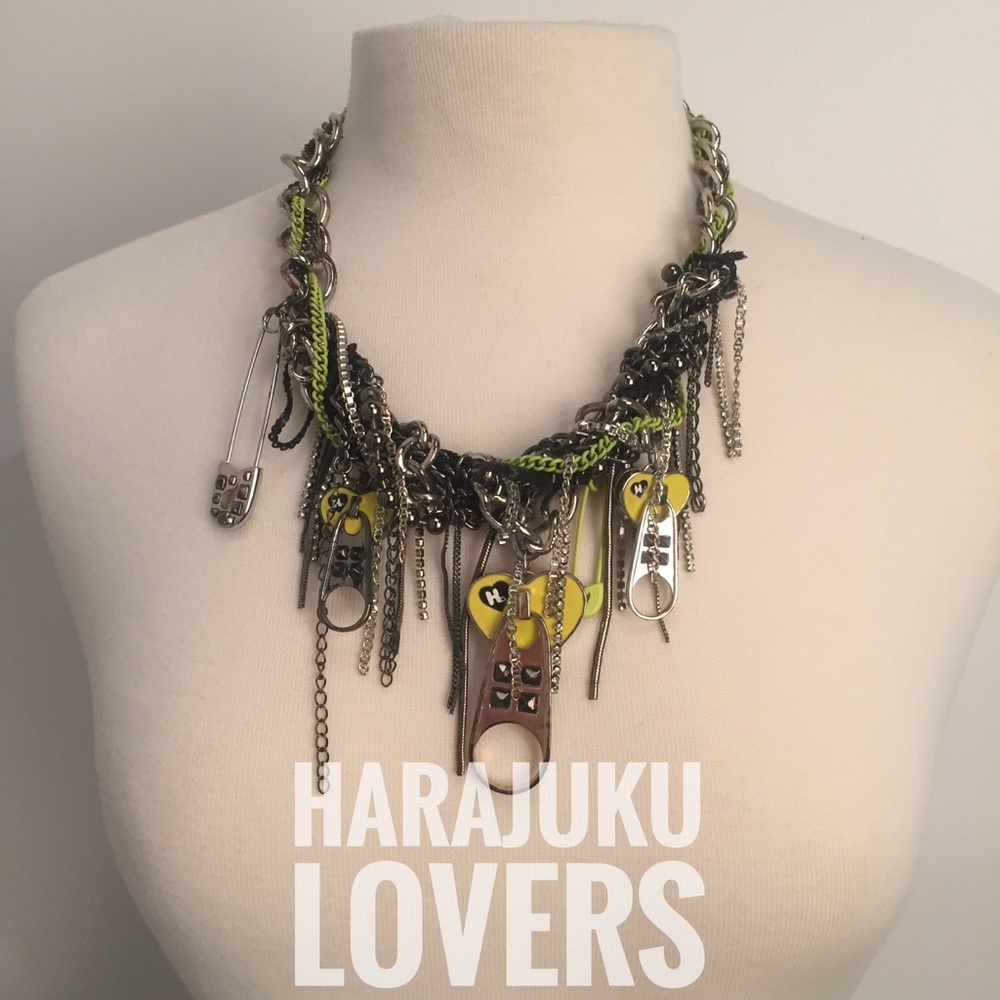 Harajuku Lovers chain punk rock necklace 💚