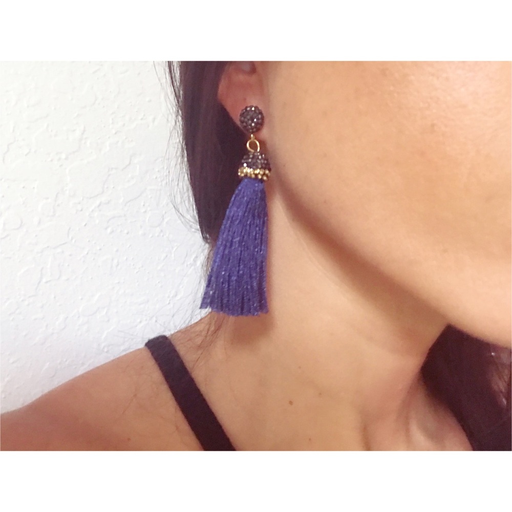 Tassel earrings with crystals