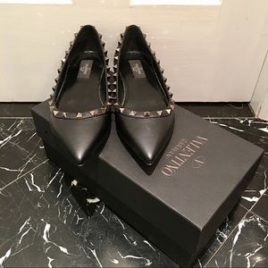 Valentino Rockstud Noir Ballerina Flats