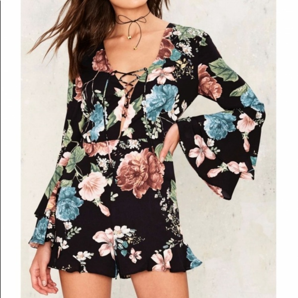 Bardot Amelia Lace Up Romper