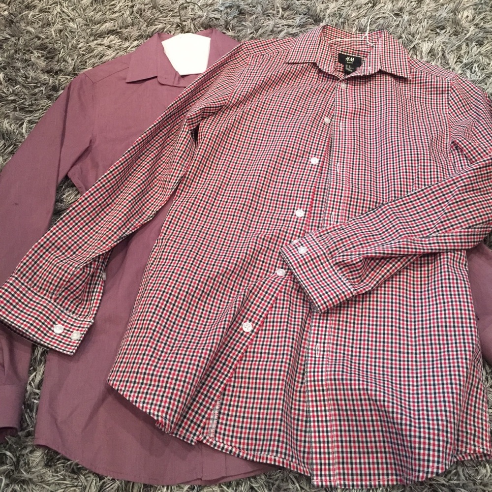 (2) Men's H&M easy iron Button ups bundle