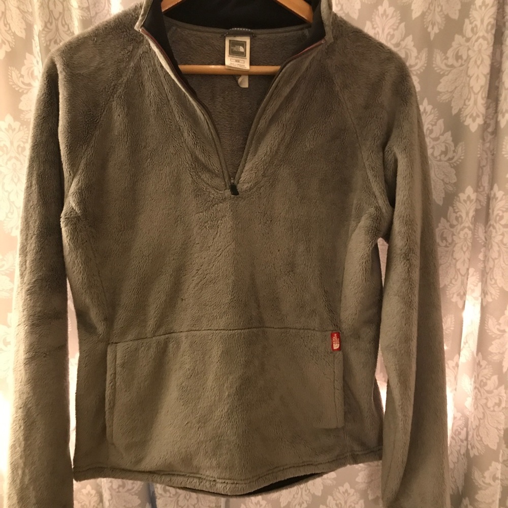 North face pull over quarter zip fuzzy jacket