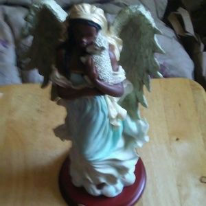 Angel with Wings and Sheep Figurine