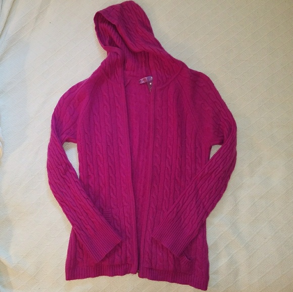 Girls' 100% cashmere fuchsia sweater/hoodie